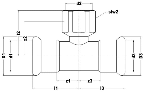 VSH Xpress koper te reduit 28 x 1/2 F x 28 mm