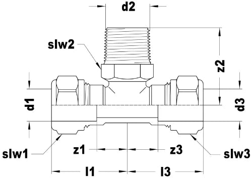 VSH Bicone te reduit FMF 15 x 1/2 M x 15 mm