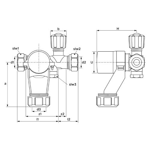 VSH bicône Eau groupe de sécurité pour boiler 15 x 15 mm - avec entonnoir - universel hortizontaal/verticale