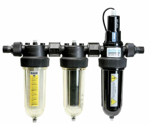 Cintropur UV-TRIO UV-stérilisateur avec filtre à eau trio 3/4 x 4/4 - 25 micron - débit 2600 l/h - UV-lampe 40 W