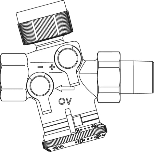 Oventrop Cocon QTZ gecombineerde regel-en inregelafsluiter DN15 30-210 l/h