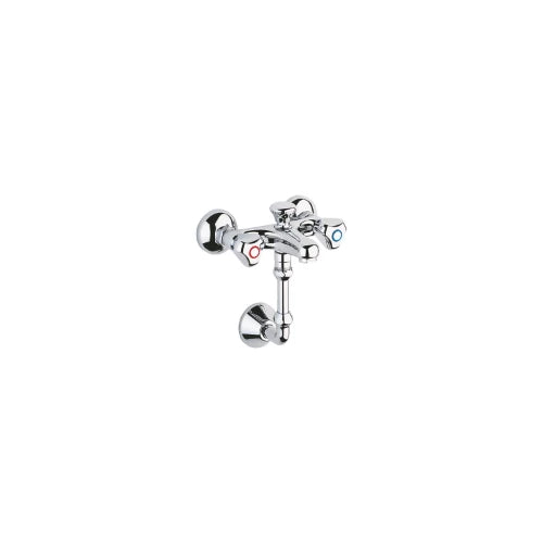 COURBE DE RACCORDEMENT GROHE 1/2 X 3/4 chromé reglable - avec rosace et ecrou a joint americain