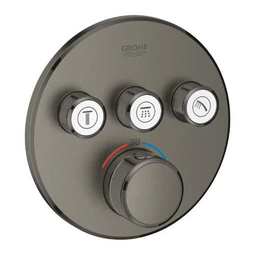 Grohe Grohtherm SmartControl Rainshower Set de finition brushed hard graphite à combiner avec Rapido SmartBox 35 600 000
