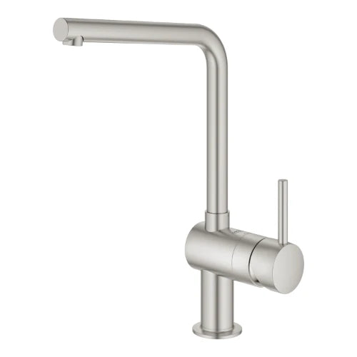 Grohe Minta mitigeur cuisine 1/2 supersteel bec-L - débit réglable