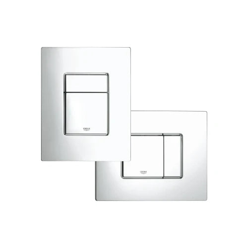 PLAQUE DE COMMANDE GROHE COSMO 15,6 - 19,7 o chromé montage hor.ou vert. pour wc murale avec rincage 3 ou 6/9l pneumatique