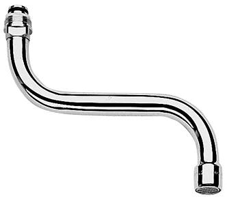 Grohe bec d'écoulement M22 forme-S chromé avec mousseur, orientable, saillie 150 mm