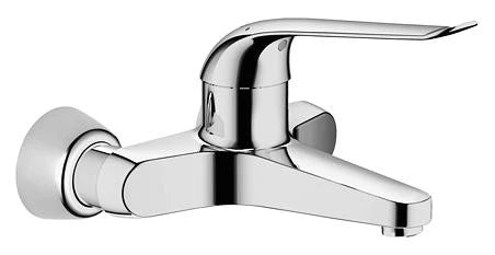 Grohe Eurosmart Care mélangeur de lavabo 1/2 chromé saille 204mm montage murale - eco - levier allonge 170mm