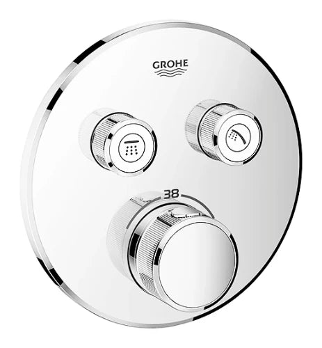 Grohe Grohtherm SmartControl Smartcontrol Set de finition rond chromé 2 sorties
