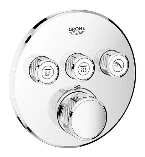 Grohe Grohtherm Smartcontrol Set de finition rond chromé 3 sorties