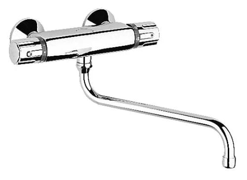 Grohe bec 3/4 forme-S chromé avec brise-jet - pivotable - sailli 300 mm