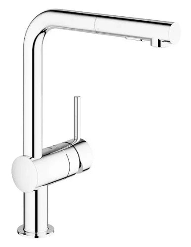 Grohe Minta mitigeur cuisine - chromé - L-bec d'écoulement - douchette extractible