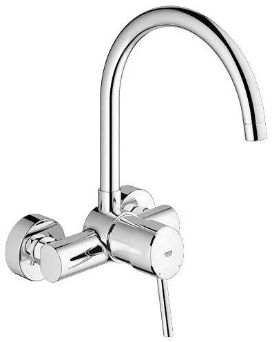 Grohe Concetto new mitigeur cuisine - chromé - montage mural - C-bec d'écoulement pivotant