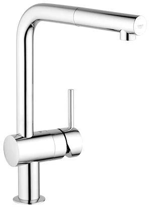 Grohe Minta mitigeur cuisine - chromé - L-bec d'écoulement - mousseur extracible