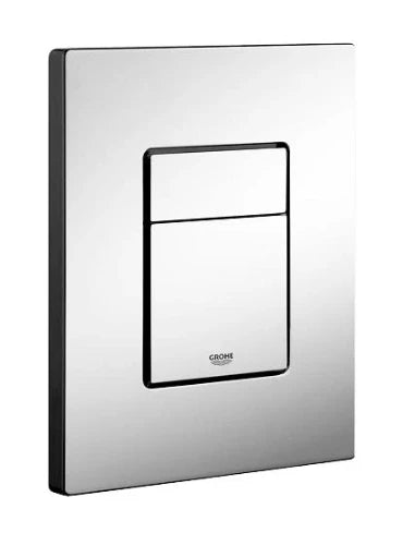 PLAQUE DE COMMANDE GROHE COSMO 15,6 - 19,7 o chromé montage hor.ou vert. pour wc murale avec rincage 3 ou 6/9l pneumatique