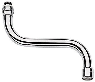 Grohe bec d'écoulement M22 forme-S chromé avec mousseur, orientable, saillie 150 mm