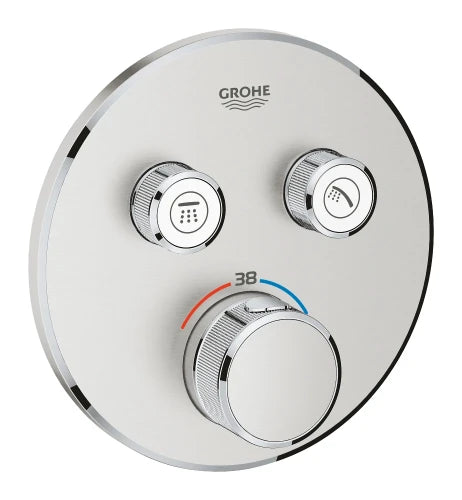 Grohe Grohtherm SmartControl Rainshower Set de finition supersteel à combiner avec Rapido SmartBox 35 600 000