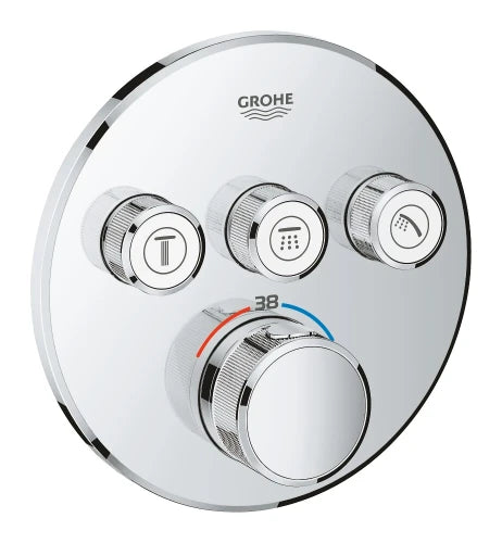 Grohe Grohtherm Smartcontrol Set de finition rond chromé 3 sorties