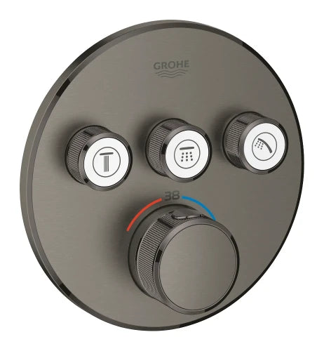 Grohe Grohtherm SmartControl Rainshower Set de finition brushed hard graphite à combiner avec Rapido SmartBox 35 600 000