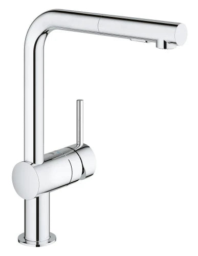 Grohe Minta mitigeur cuisine - chromé - L-bec d'écoulement - douchette extractible