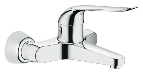 Grohe Eurosmart Care mélangeur de lavabo 1/2 chromé saille 204mm montage murale - eco - levier allonge 170mm