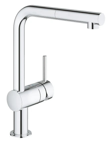 Grohe Minta mitigeur cuisine - chromé - L-bec d'écoulement - mousseur extracible