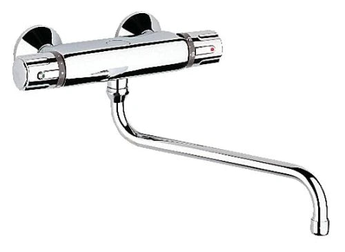 Grohe bec 3/4 forme-S chromé avec brise-jet - pivotable - sailli 300 mm