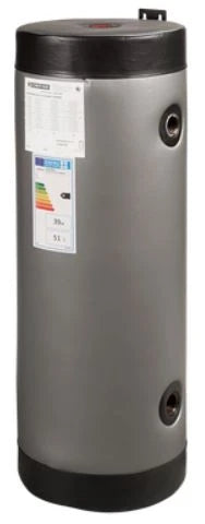 Remeha réservoir tampon 50 litres. Isolation externe, sans bouchons de fermeture pour augmenter la capacité de la boucle de chauffage