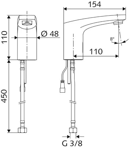 Schell Modus Trend E HD-K robinet életronique lavabo - eau froid - allimentation piles - chromé