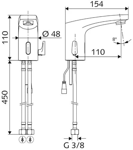 Schell Modus Trend E HD-M robinet életronique lavabo - eau melangée - allimentation piles - chromé