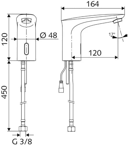 SCHELL Rob. lav. électronique MODUS E HD-K eau froide, alimentation piles, chr