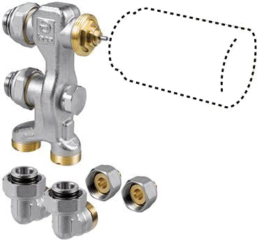 Jaga set 11 low H2O proventiel bitube mural avec tête thermostatique JW - raccordement 16/2 mm