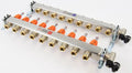 Begetube UFH inox collecteur set pour chauffage par le sol avec réglage, set de finition et purgeur 4/4 - 9 x EK3/4