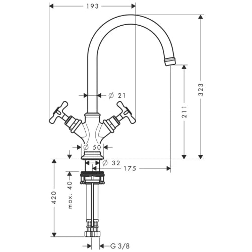 Axor Montreux mélangeur lavabo chromé avec vidange 5/4