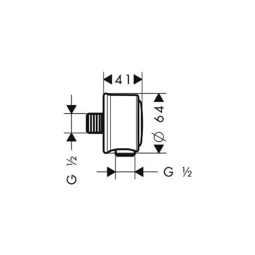 Axor Montreux coude de raccordement1/2 MM Fixfit chromé