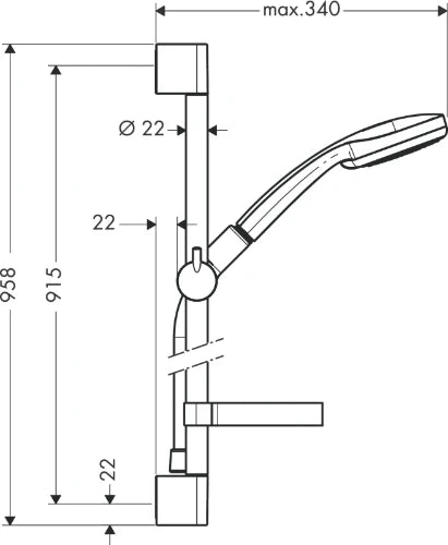Hansgrohe Croma 100 Vario set de douche Unica c set 90 CM ! chromé avec cassetta c