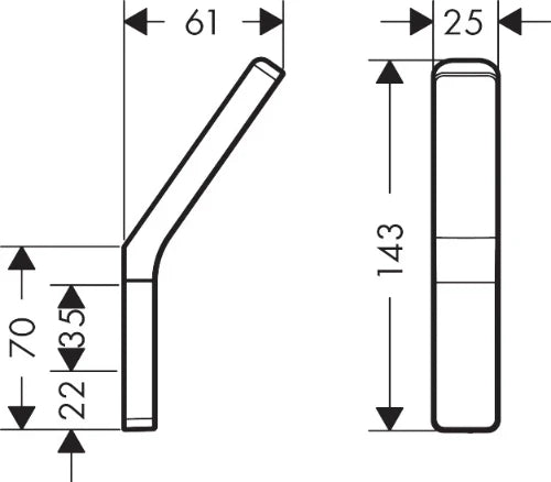Axor Universal Patère 2,5 - 6,1 o 14.3  cm chromé
