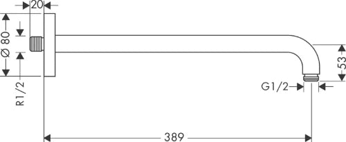 Hansgrohe Universal bras de douche modèle mural 1/2 x 389 mm - bronze brossé