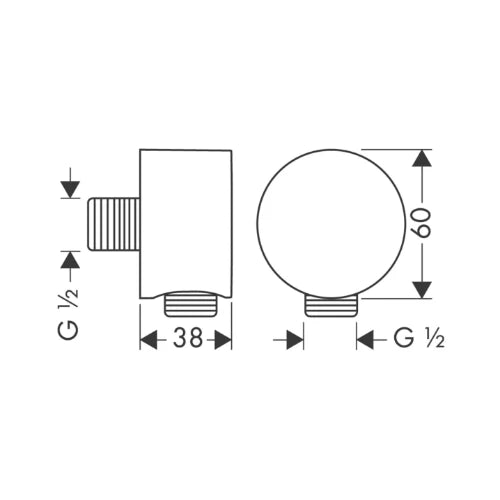 Axor FixFit luxe coude de raccordement avec clapet anti-retour MM 1/2 - chromé