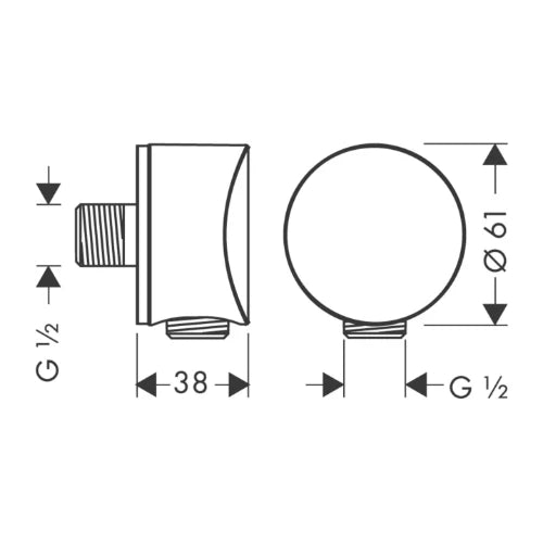 Hansgrohe FixFit coude de raccordement mural 1/2 - chromé