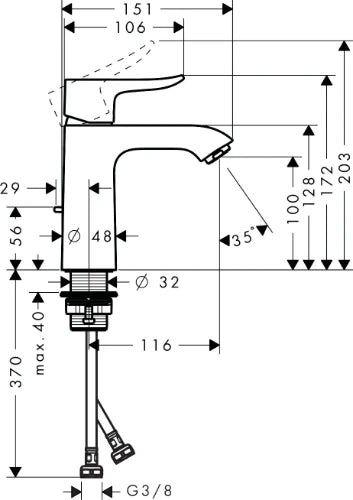 Hansgrohe Metris 110 mitigeur lavabo avec vidage automatique - chromé - démarrage à froid