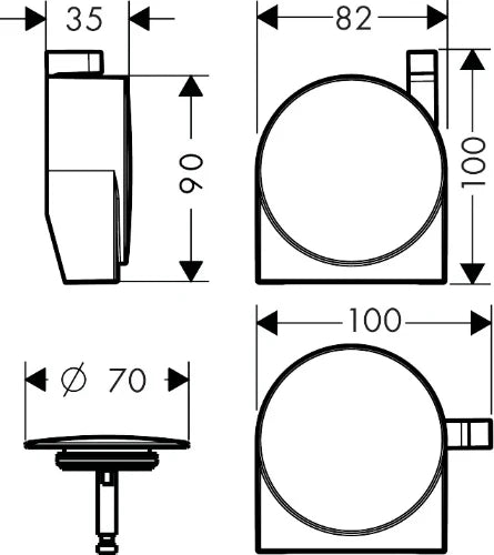 Hansgrohe Exafill S set de finition pour vidage baignoire - blanc mat