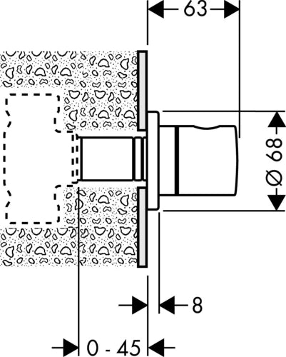 Hansgrohe High Flow set de finition chromé pour robinet d'arrêt encastré 1/2 et 3/4