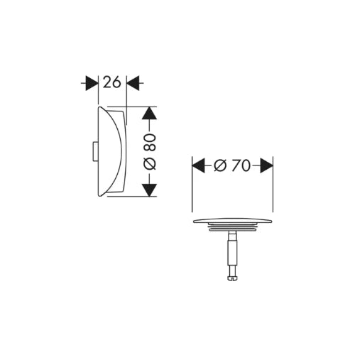 Hansgrohe FlexaPlus set de finition pour vidage baignoire - noir chromé brossé