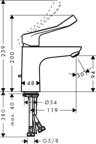 Hansgrohe Projects mitigeur lavabo chromé avec vidage