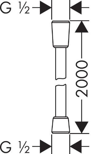 Hansgrohe Isiflex flexible de douche 1/2 x 2000 mm - chromé - 2 écrous coniques