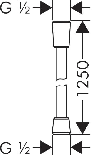Hansgrohe Isiflex flexible de douche 1/2 x 1250 mm - chromé - 2 écrous coniques