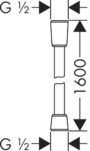 Hansgrohe Isiflex flexible de douche 1/2 x 1600 mm - chromé - 2 écrous coniques