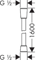 Hansgrohe Axor flexible 1600 mm - RVS