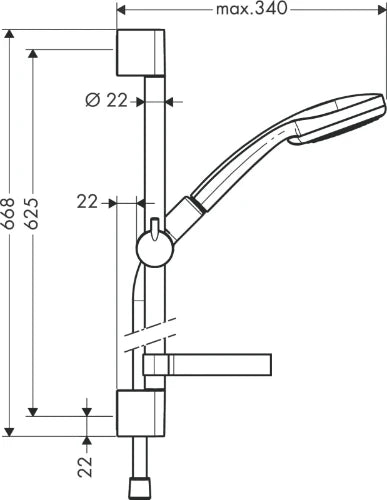 Hansgrohe Croma 100 Vario set de douche 650 mm - chromé