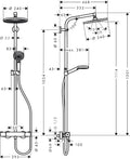 Hansgrohe Crometta Système de douche S 240 1jet ecoSmart Showerpipe - chromé - thermostat - douche de tête ronde 240 mm - douchette Crometta S Vario